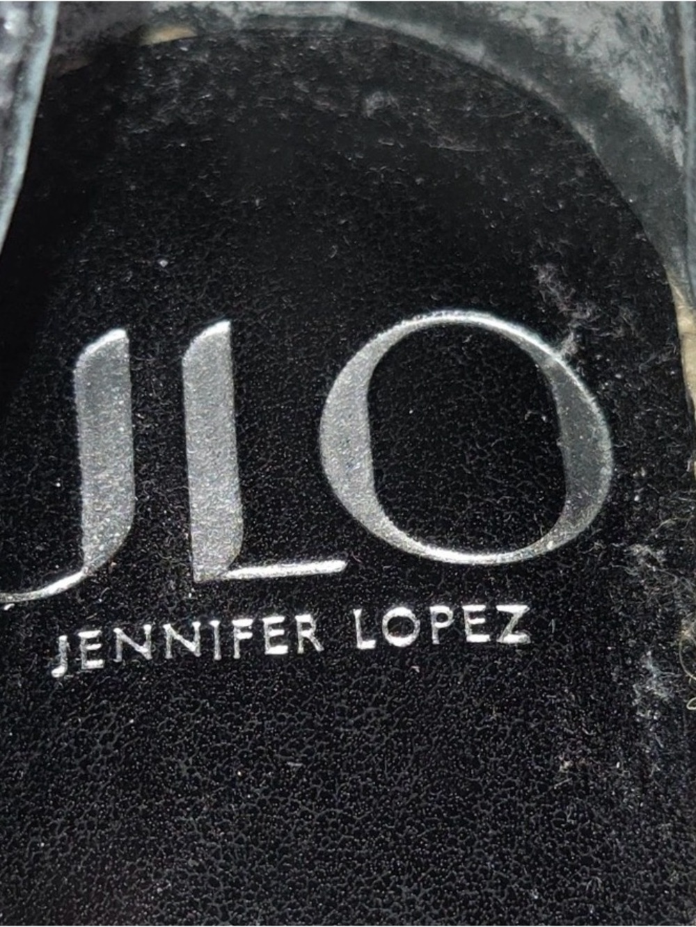 JLO Jennifer Lopez Black Reptile Pattern Leather Platform Sandals Size 9.5M/41 - Picture 3 of 9